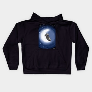 Baby Bunny on the moon Kids Hoodie